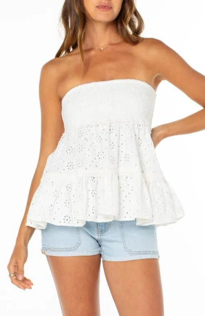 Roxy Savannah Breeze Cotton Eyelet Multifit Skirt In Gray