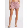 Roxy Scenic Drawstring Waist Fray Hem Cotton Twill Shorts