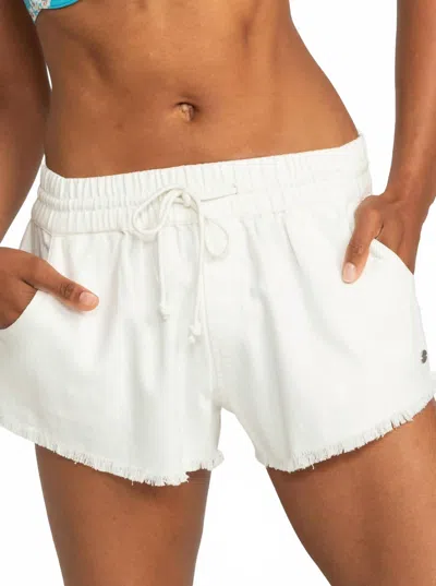 Roxy Scenic Route Shorts In Egret In White
