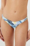 Roxy Scoop Reversible Hipster Bikini Bottoms In Blue