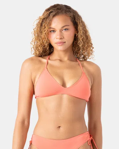 Roxy Sd Beach Classics Athletic Triangle Bikini Top In Pink