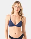 Roxy Sd Beach Classics Fixed Triangle Bikini Top In Blue