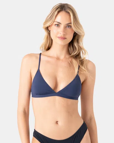 Roxy Sd Beach Classics Fixed Triangle Bikini Top In Blue