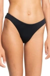 Roxy Sd Beach Classics High Cut Bikini Bottoms In True Black