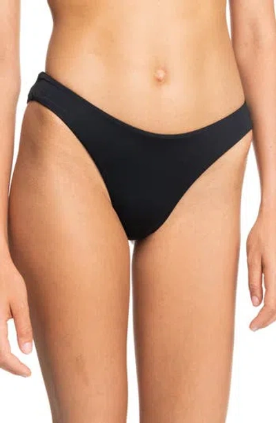 Roxy Sd Beach Classics High Cut Bikini Bottoms In Anthracite