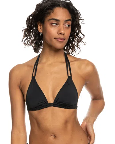 Roxy Sd Beach Classics Mini Tiki Triangle Bikini Top In Black