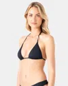 Roxy Sd Beach Classics Moderate Tiki Triangle Bikini Top In Black