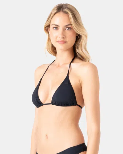 Roxy Sd Beach Classics Moderate Tiki Triangle Bikini Top In Black