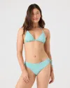 Roxy Sd Beach Classics Short Sleeve Tiki Triangle Bikini Top In Blue