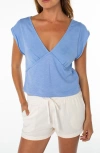 Roxy Sea Drift Cap Sleeve Top In Blue