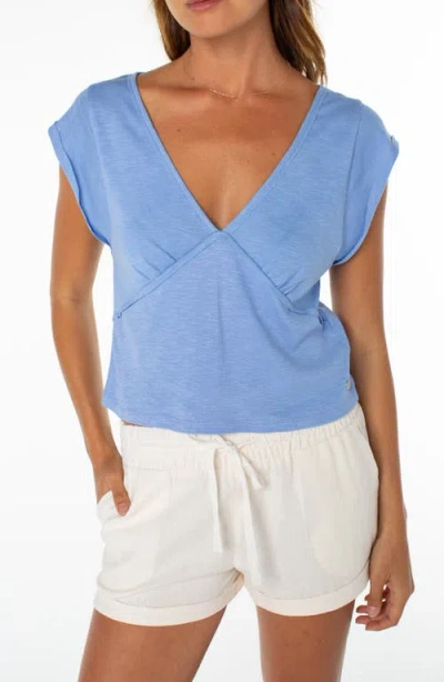 Roxy Sea Drift Cap Sleeve Top In Blue