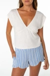Roxy Sea Drift Cap Sleeve Top In White