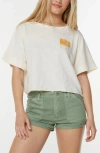 Roxy Sea Glass Oversize Cotton Graphic T-shirt In White