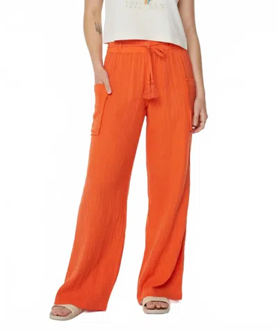 Roxy Sea Goldie Pants In Tigerlily Solid In Orange