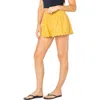 Roxy Sea Siren Eyelet Smocked Waist Shorts In Yellow