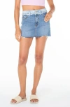 Roxy Sereia Distressed Denim Miniskirt In Patch And Release Denim Wash