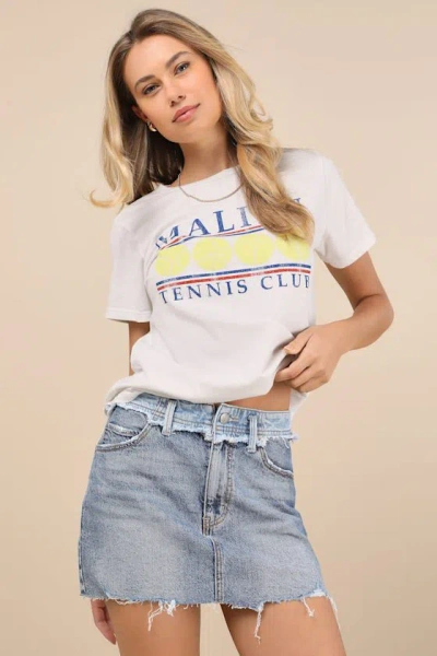 Roxy Sereia Medium Wash Split Denim Distressed Mini Skirt In Blue