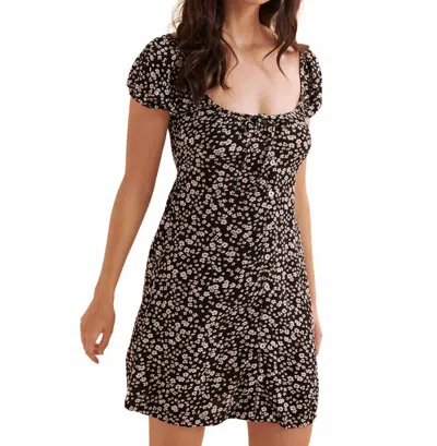 Roxy Shelley Coast Short Dress In White Daisies In Multi