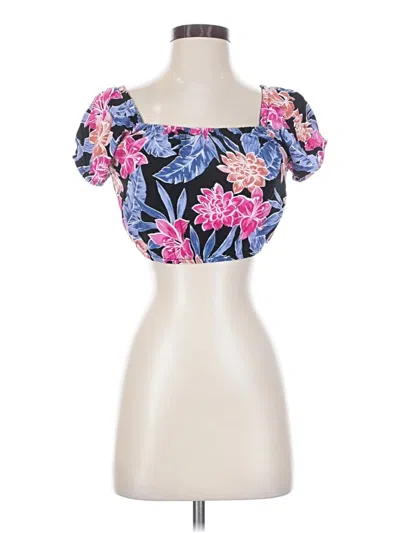 Pre-owned Roxy Short Sleeve Blouse In Pink