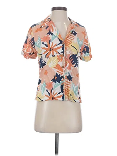 Pre-owned Roxy Short Sleeve Polo Shirt In Orange