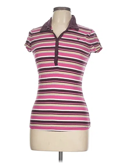 Pre-owned Roxy Short Sleeve Polo Shirt In Pink