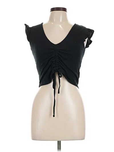 Pre-owned Roxy Short Sleeve Top Black Sweetheart Neckline Tops