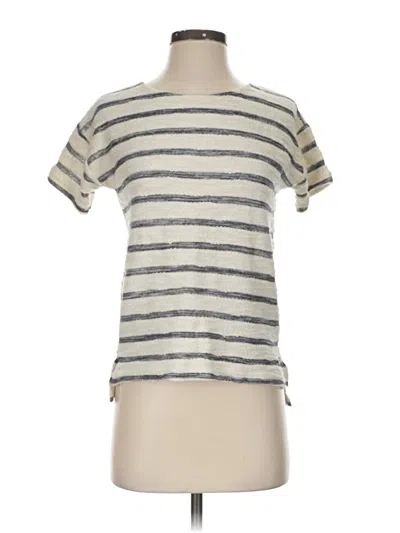 Pre-owned Roxy Short Sleeve Top Ivory Crew Neck Tops