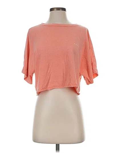 Pre-owned Roxy Short Sleeve Top Orange Cold Shoulder Neckline Tops