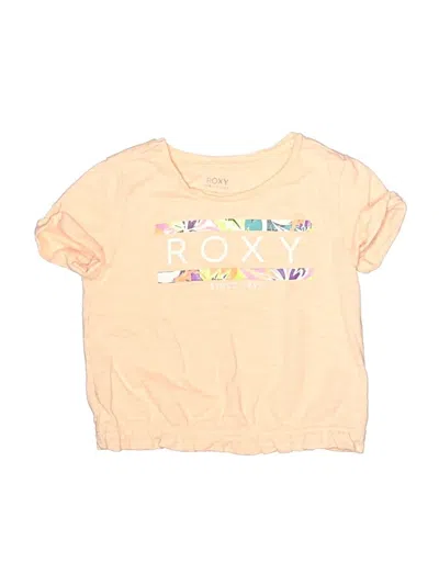 Pre-owned Roxy Kids' Short Sleeve Top Yellow Scoop Neck Tops