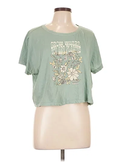 Pre-owned Roxy Short Sleeve T-shirt In Green