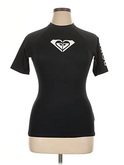 Pre-owned Roxy Short Sleeve Turtleneck In Black