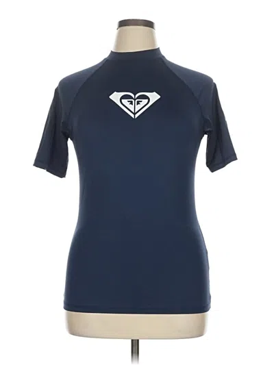 Pre-owned Roxy Short Sleeve Turtleneck In Blue