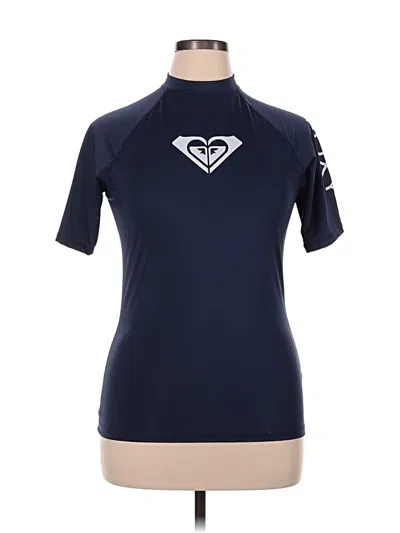 Pre-owned Roxy Short Sleeve Turtleneck In Blue