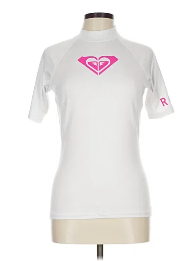 Pre-owned Roxy Short Sleeve Turtleneck In White