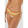 Roxy Side Tie Hipster Bikini Bottoms In Yellow Multi Stripe