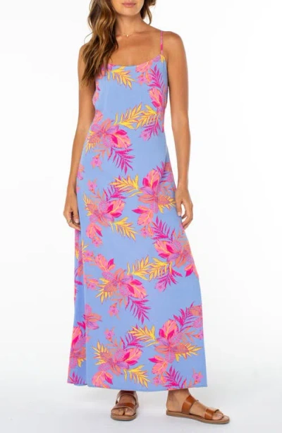 Roxy Skylar Tie Back Maxi Sundress In Blue
