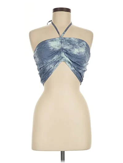 Roxy Sleeveless Top Blue Halter Neckline Tops