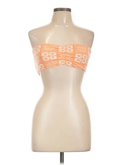 Pre-owned Roxy Sleeveless Top Orange Strapless Neckline Tops