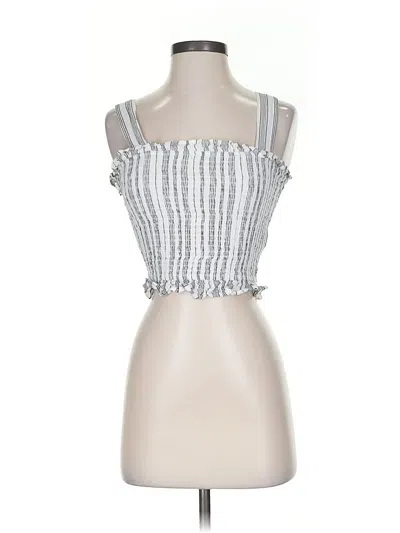 Pre-owned Roxy Sleeveless Top Silver Strapless Neckline Tops