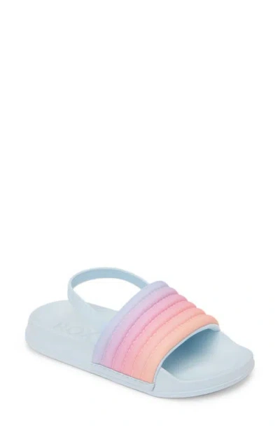 Roxy Kids'  Slippy Ribbed Slingback Sandal In Other Blue