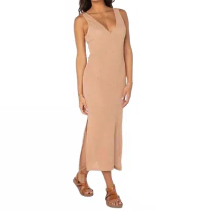 ROXY SLOW ISLE MIDI DRESS IN PRALINE SOLID
