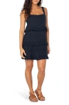 Roxy Soft Sand Ruffle Minidress In Anthracite