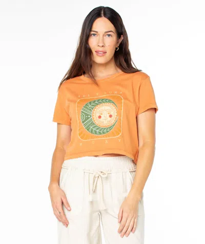 Roxy Sol Y Luna Cropped Boxy Tee In Orange