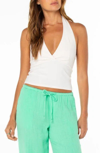 Roxy South Shore Crop Halter Top In White