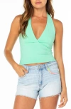 Roxy South Shore Crop Halter Top In Green