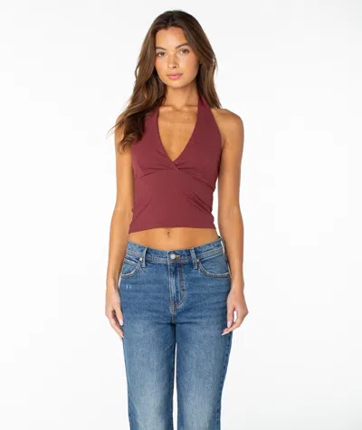 Roxy South Shore Halter Tank In Burgundy