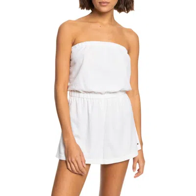 Roxy Special Feeling Strapless Terry Cloth Cover-up Romper In Multi