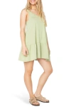 Roxy Still Salty Cotton Minidress In Green