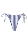 Roxy Stripe Out Reversible Tie Side Cheeky Bikini Bottom In Blue