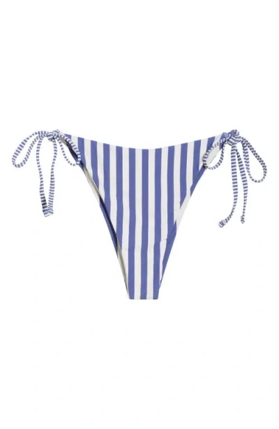 Roxy Stripe Out Reversible Bikini Bottoms In Blue